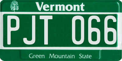 VT license plate PJT066