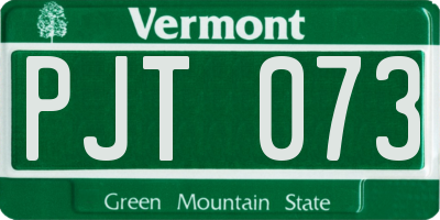 VT license plate PJT073