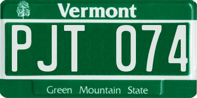 VT license plate PJT074