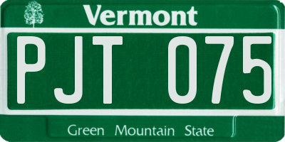 VT license plate PJT075