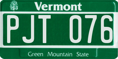 VT license plate PJT076