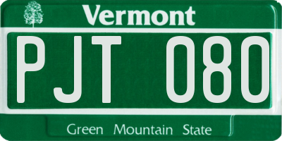 VT license plate PJT080
