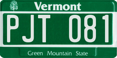 VT license plate PJT081