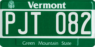 VT license plate PJT082
