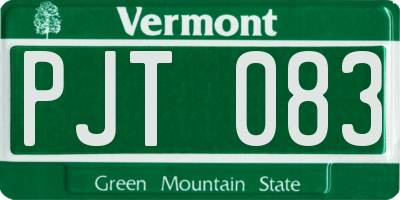 VT license plate PJT083