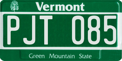 VT license plate PJT085