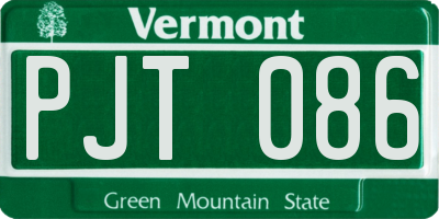 VT license plate PJT086