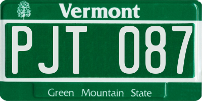 VT license plate PJT087