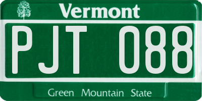 VT license plate PJT088