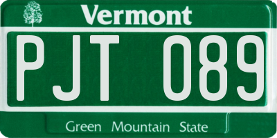 VT license plate PJT089