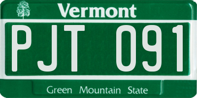 VT license plate PJT091