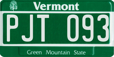 VT license plate PJT093