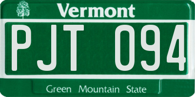 VT license plate PJT094
