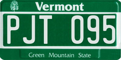 VT license plate PJT095