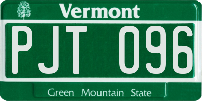 VT license plate PJT096