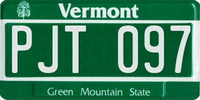 VT license plate PJT097