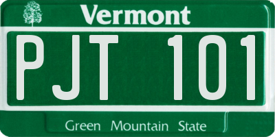 VT license plate PJT101