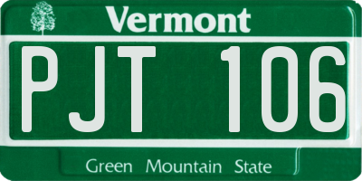 VT license plate PJT106