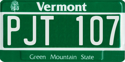VT license plate PJT107