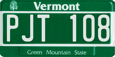 VT license plate PJT108