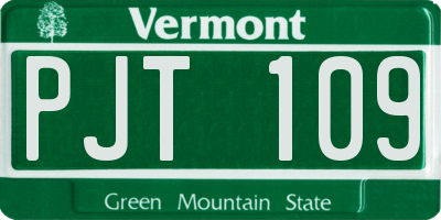 VT license plate PJT109
