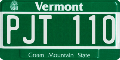 VT license plate PJT110