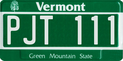 VT license plate PJT111