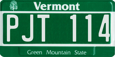 VT license plate PJT114
