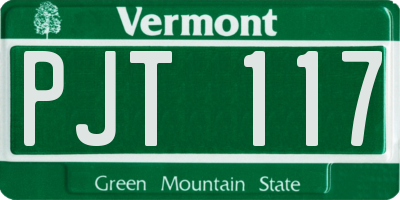 VT license plate PJT117