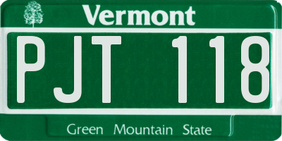 VT license plate PJT118