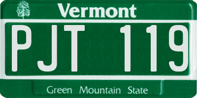 VT license plate PJT119