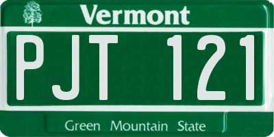VT license plate PJT121
