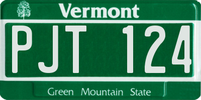 VT license plate PJT124