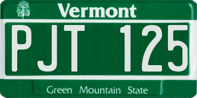 VT license plate PJT125