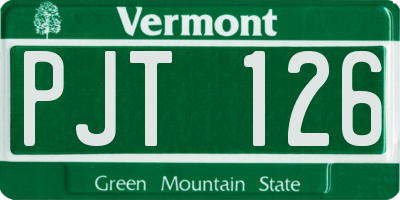 VT license plate PJT126
