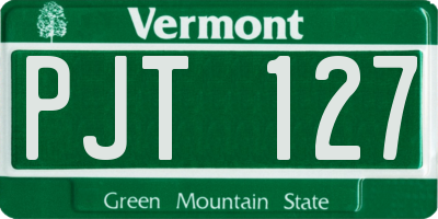 VT license plate PJT127