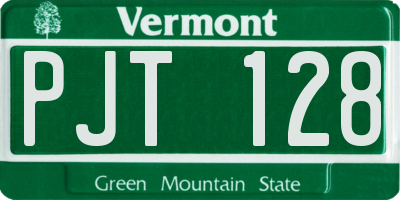 VT license plate PJT128