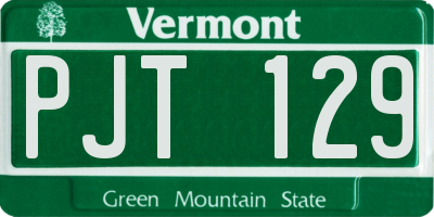 VT license plate PJT129