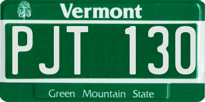 VT license plate PJT130