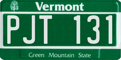 VT license plate PJT131