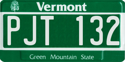 VT license plate PJT132