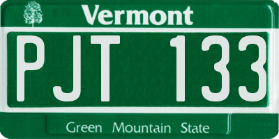 VT license plate PJT133