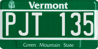 VT license plate PJT135