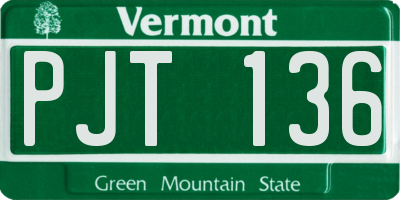VT license plate PJT136