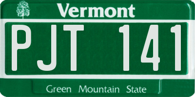 VT license plate PJT141