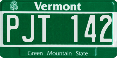 VT license plate PJT142