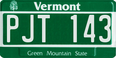 VT license plate PJT143