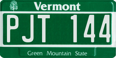VT license plate PJT144