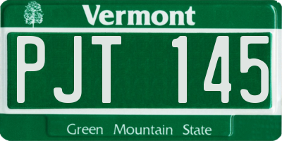 VT license plate PJT145