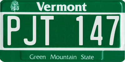 VT license plate PJT147